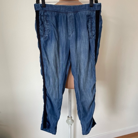 Bella Dahl Beaumont Blue Side Stripe Tencel Welt Pocket Trousers B3039-549 Sz S - Picture 2 of 11